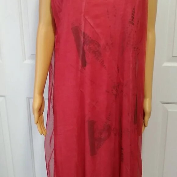 Fred Sabatier Dress Raspberry Red Flowing Shift Size 14 NWT - Picture 6 of 9